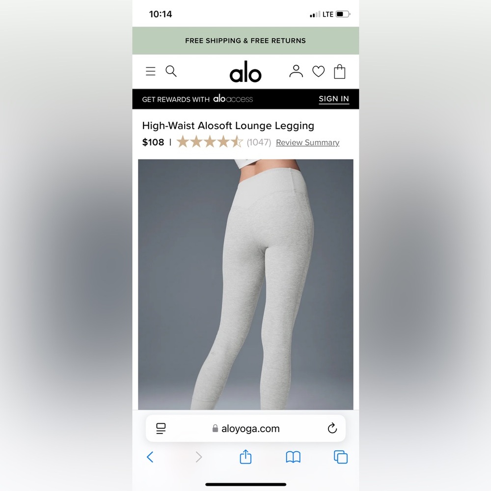 Alo yoga XS lounge leggings great condition